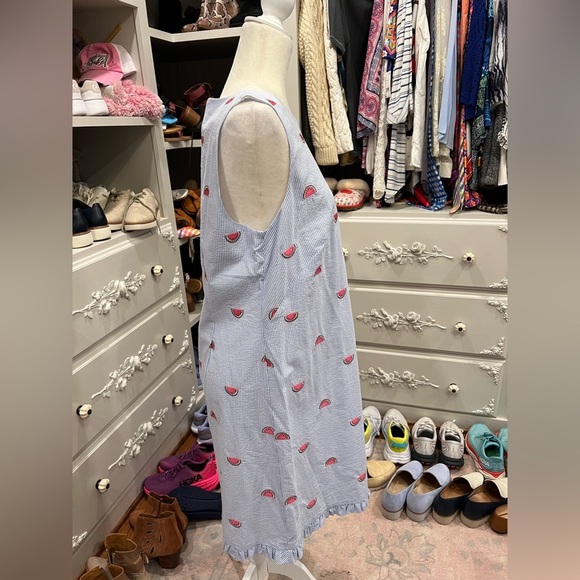 Talbots White and Blue Striped Watermelon Dress, NWT, 12 - Picture 3 of 5